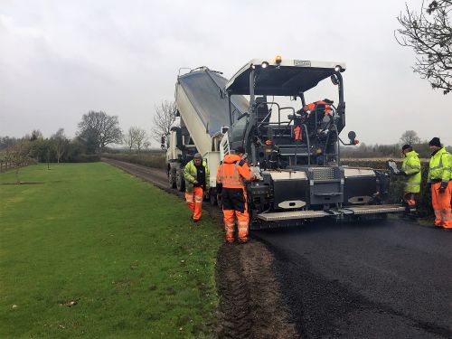 Click Here To Enlarge This Photo Of Two  VOGELE 18-03-3i Pavers are a welcome addition to an impressive fleet 
